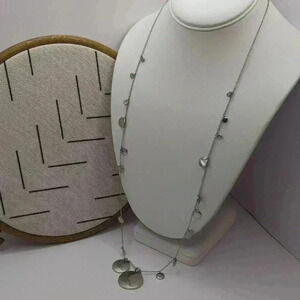 J. Crew silver flat bead bubble 30" necklace